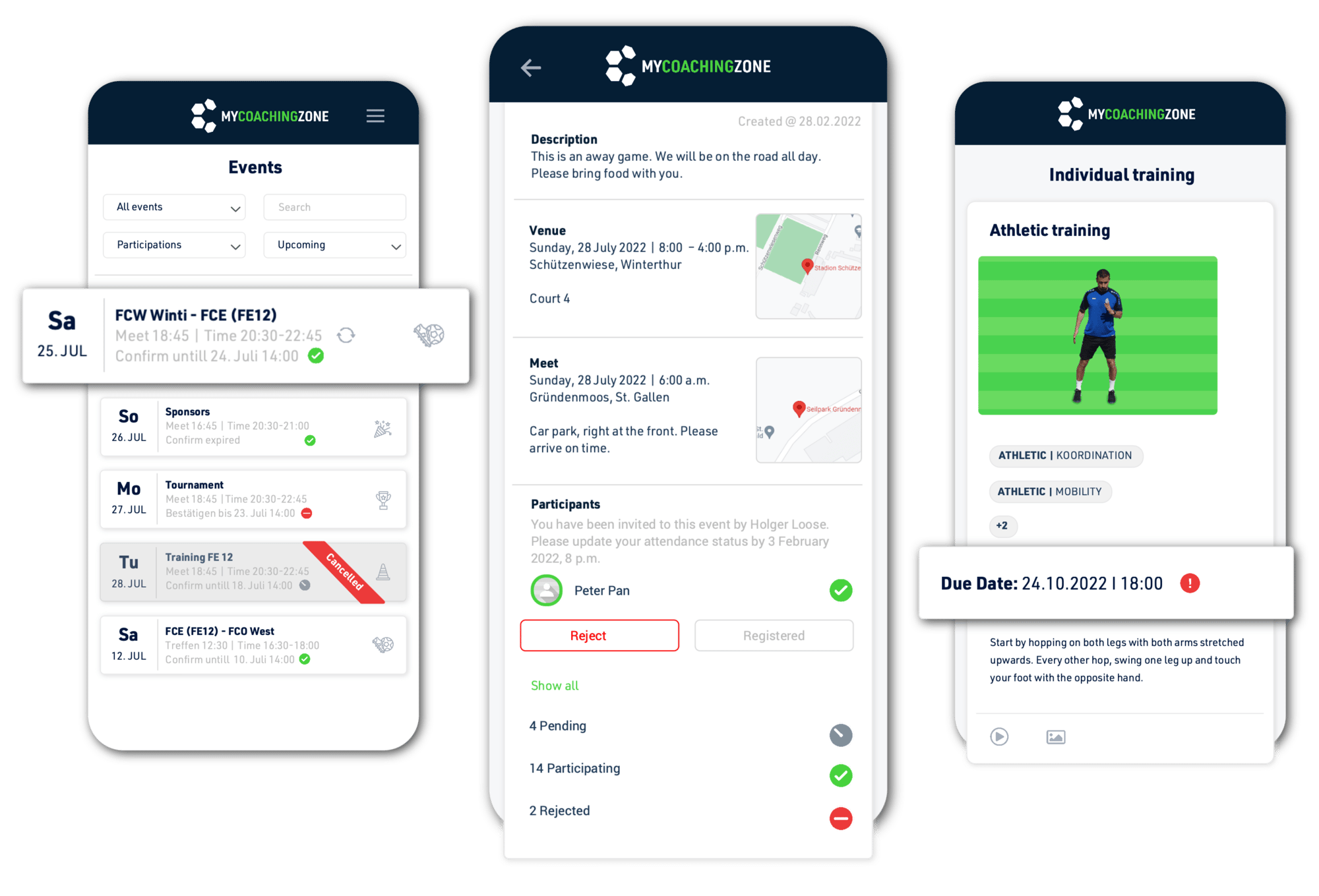 my coaching Zone Player app
