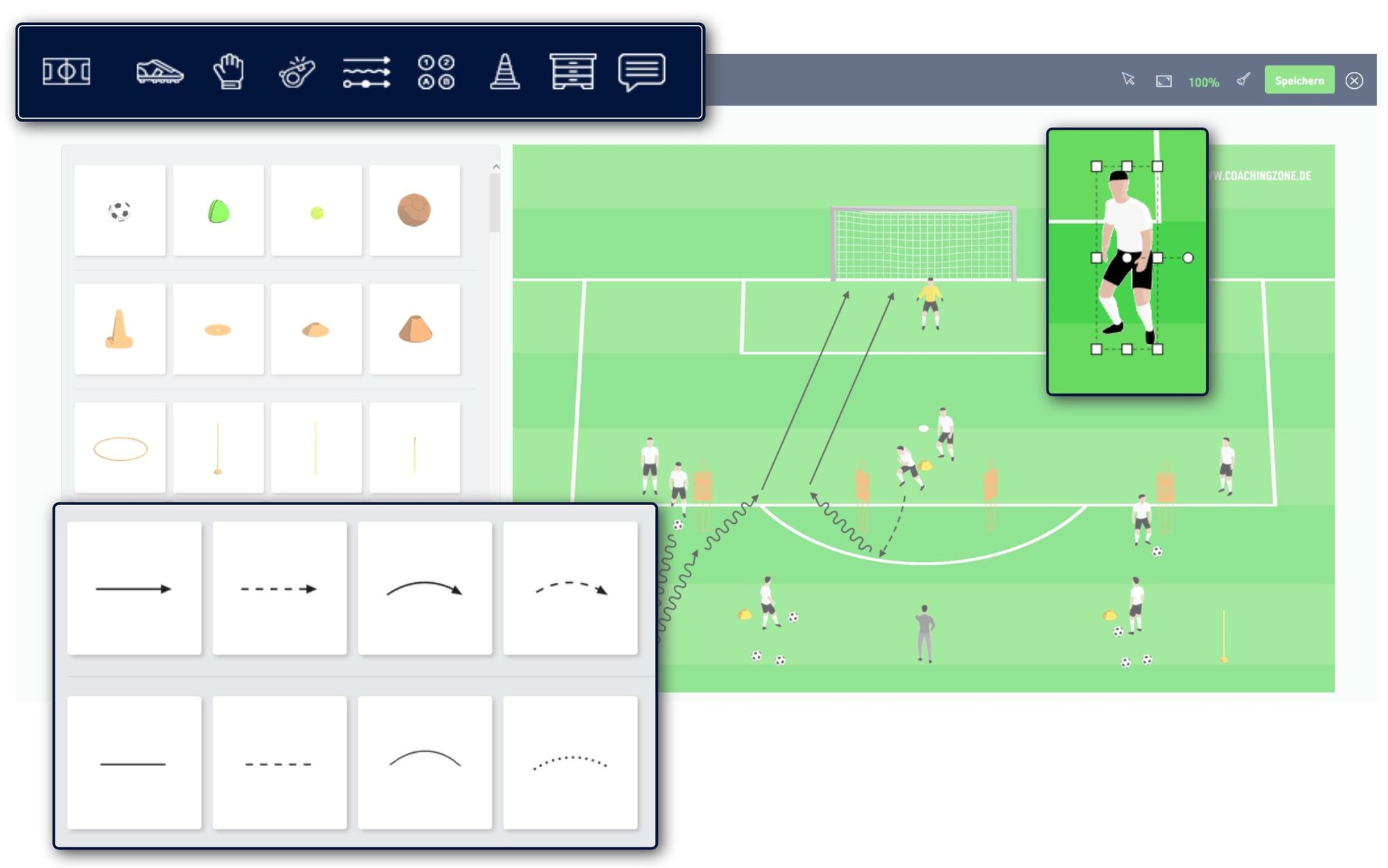 Kostenlose Zeichensoftware für Fußballtrainings und Übungen
